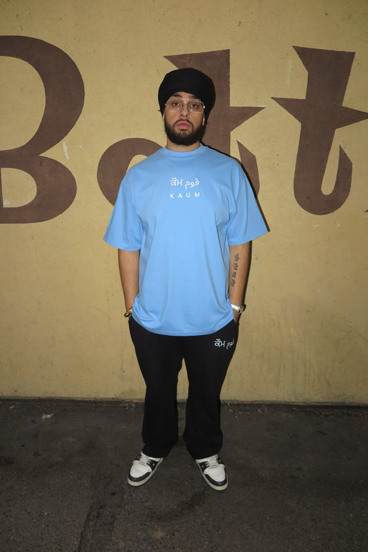 Eternal Unity Box Logo Oversized T-Shirt - Sky Blue